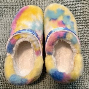 Crocs Fuzzy Clogs Tie Dye